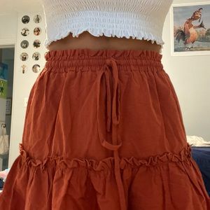 cute orange/red ruffle skirt